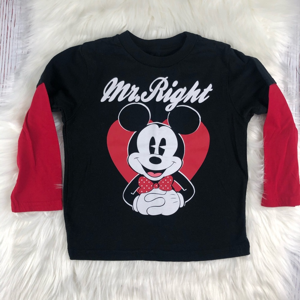 Mickey Mouse “Mr Right” Long Sleeve Shirt Sz 5T